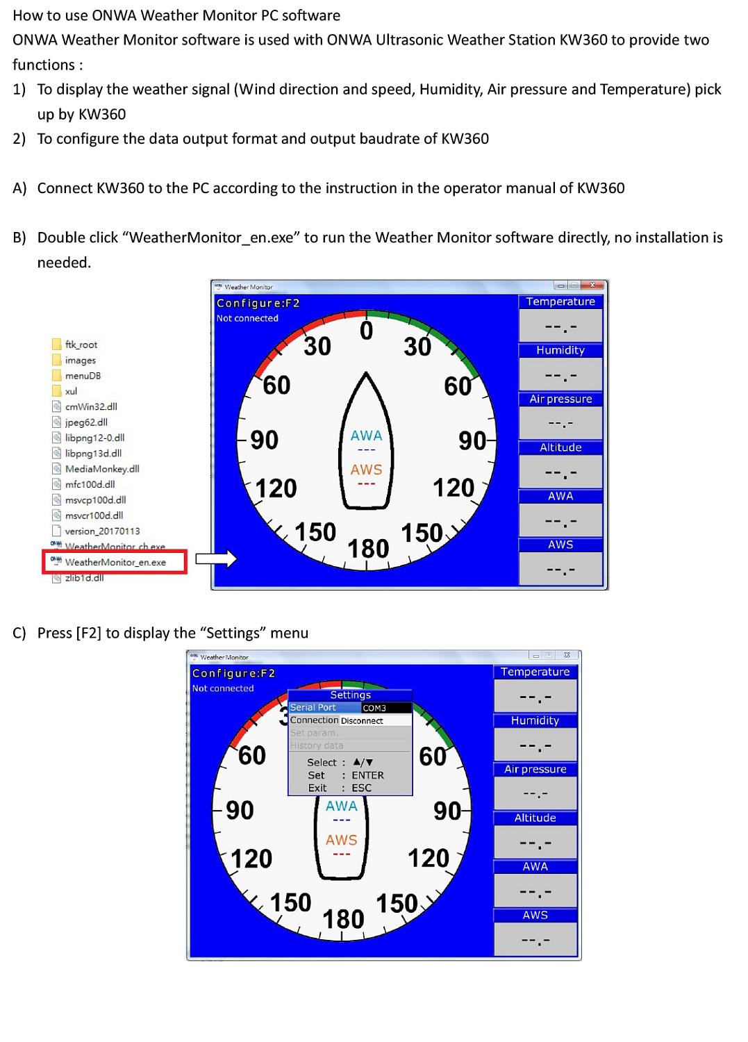 Руководство по ПО Weather Monitor