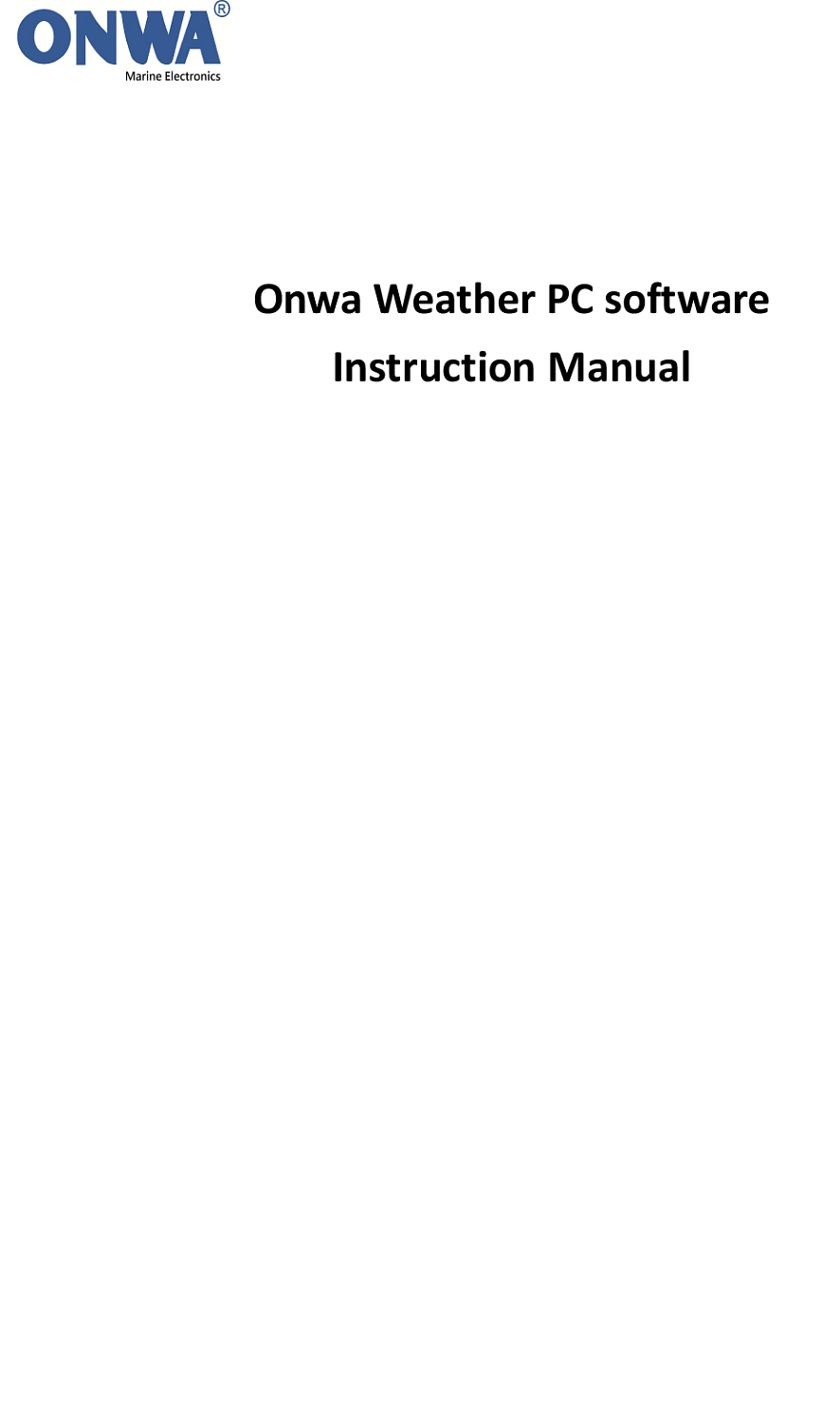 Руководство по эксплуатации программного обеспечения ONWA Weather для ПК