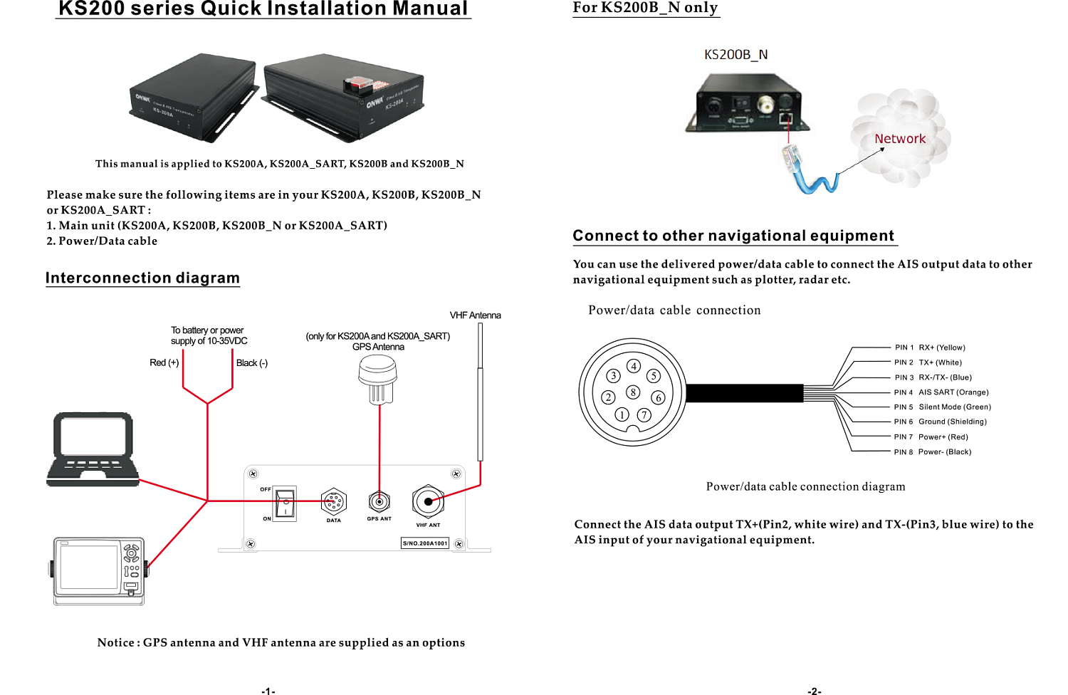 Руководство по быстрой установке KS-200A, KS200A_SART, KS-200B_N