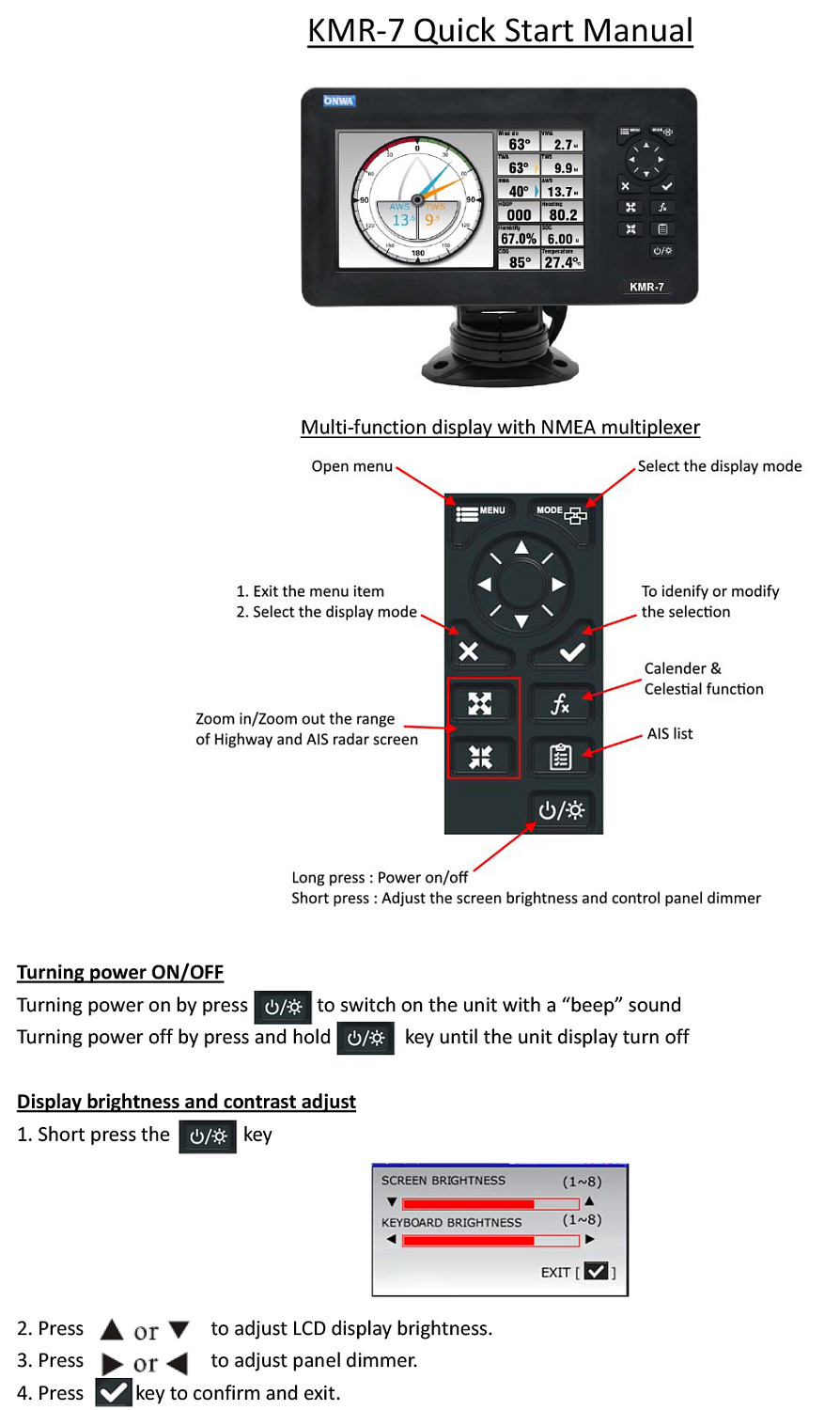 Краткое руководство пользователя KMR-7